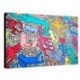 Bild Keith Haring Art. 11 cm 50x70 Kostenloser Transport Druck auf Leinwand das gemalde ist fertig zum aufhangen