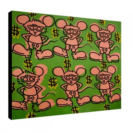 Bild Keith Haring Art. 09 cm 70x70 Kostenloser Transport Druck auf Leinwand das gemalde ist fertig zum aufhangen