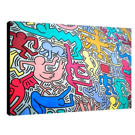 Bild Keith Haring Art. 11 cm 50x70 Kostenloser Transport Druck auf Leinwand das gemalde ist fertig zum aufhangen