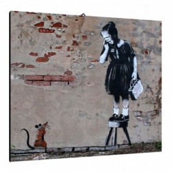 Quadro Banksy Art. 01 cm 50x50 Trasporto Gratis intelaiato pronto da appendere  tela Canvas