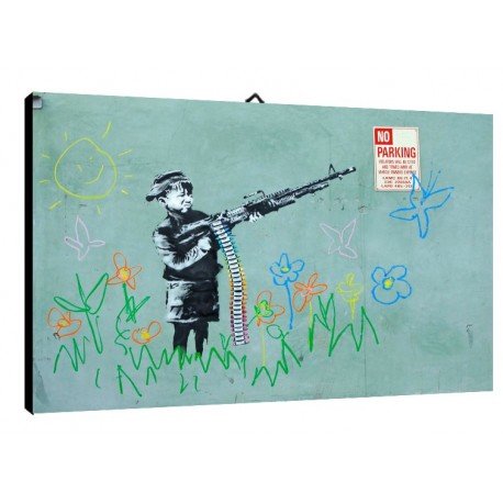 Quadro Banksy pronto da appendere falso d'autore Il Negozio di Alex