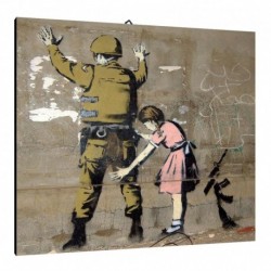 Quadro Banksy Art. 03 cm 35x35 Trasporto Gratis intelaiato pronto da appendere Stampa su tela Canvas