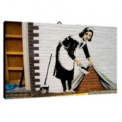 Quadro Banksy Art. 06 cm 35x50 Trasporto Gratis intelaiato pronto da appendere Stampa su tela Canvas