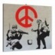 Quadro Banksy Art. 07 cm 35x35 Trasporto Gratis intelaiato pronto da appendere Stampa su tela Canvas