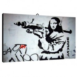 Quadro Banksy Art. 09 cm 50x70 Trasporto Gratis intelaiato pronto da appendere Stampa su tela Canvas