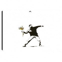 Quadro Banksy Art. 11 cm 50x70 Trasporto Gratis intelaiato pronto da appendere Stampa su tela Canvas