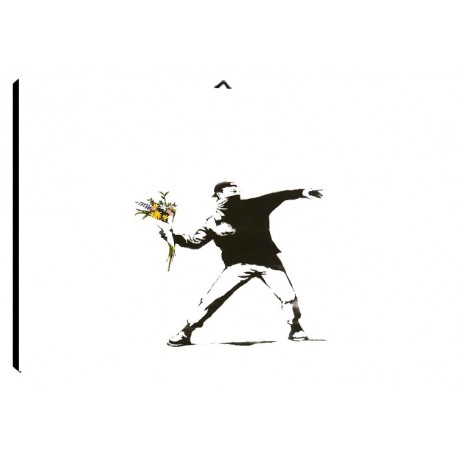 Quadro Banksy Art. 11 cm 70x100 Trasporto Gratis intelaiato pronto da appendere Stampa su tela Canvas