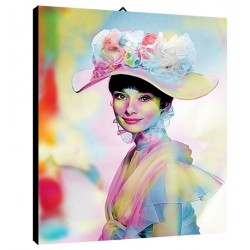 Bild Audrey Hepburn Art. 01 cm 35x50 Kostenloser Transport Druck auf Leinwand das gemalde ist fertig zum aufhangen