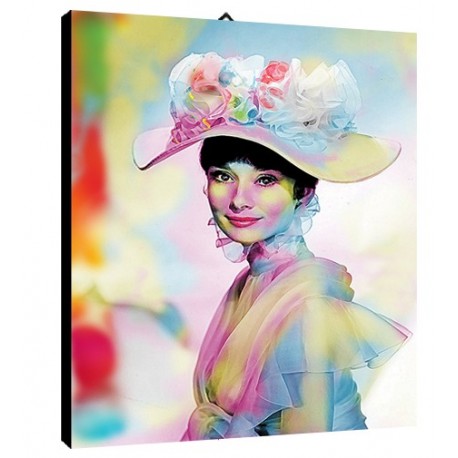 Bild Audrey Hepburn Art. 01 cm 35x50 Kostenloser Transport Druck auf Leinwand das gemalde ist fertig zum aufhangen