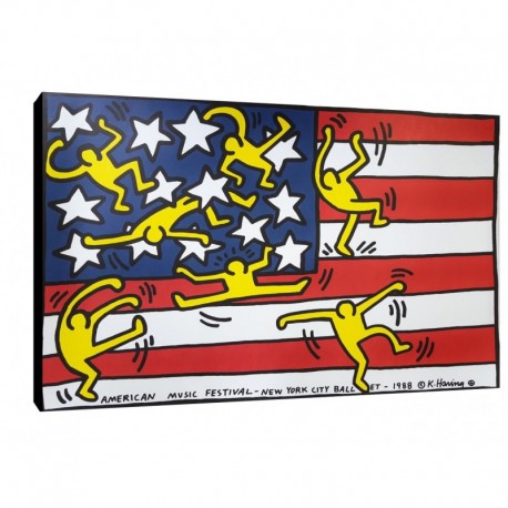 Quadro Keith Haring Art. 18 cm 70x100 Arredo e Decorazione Trasporto Gratis intelaiato pronto da appendere Stampa su tela Canvas