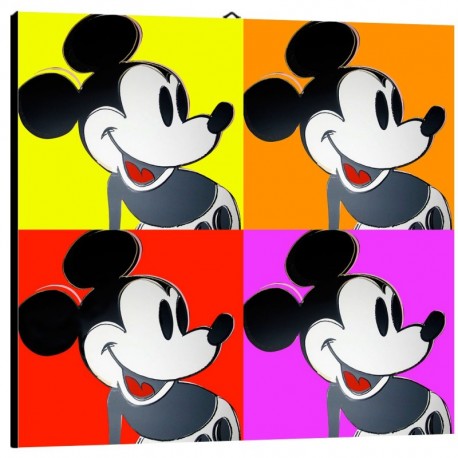 Quadro Warhol Topolino Art. 01 cm 70x70 Trasporto Gratis intelaiato pronto da appendere Stampa su tela Canvas