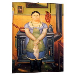 Quadro Botero Art. 75 cm 35x50 La Cameriera Trasporto Gratis intelaiato pronto da appendere Stampa su tela Canvas