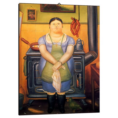 Quadro Botero Art. 75 cm 70x100 La Cameriera  Trasporto Gratis intelaiato pronto da appendere Stampa su tela Canvas