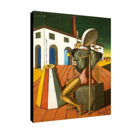 Bild De Chirico Art. 19 cm 35x50 Kostenloser Transport Druck auf Leinwand das gemalde ist fertig zum aufhangen