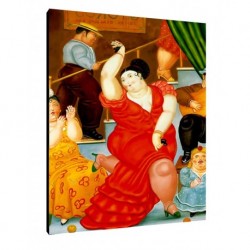 Quadro Botero Art. 06 cm 50x70 Flamenco Trasporto Gratis intelaiato pronto da appendere Stampa su tela Canvas