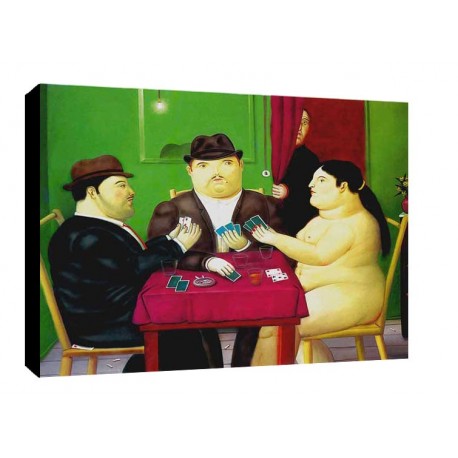 Quadro Botero Art. 08 cm 35x50 I Giocatori Trasporto Gratis intelaiato pronto da appendere Stampa su tela Canvas