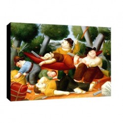 Quadro Botero Art. 44 cm 35x50 I Cacciatori Trasporto Gratis intelaiato pronto da appendere Stampa su tela Canvas