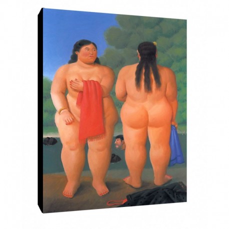 Quadro Botero Art. 53 cm 70x100 Donne al mare Trasporto Gratis intelaiato pronto da appendere Stampa su tela Canvas