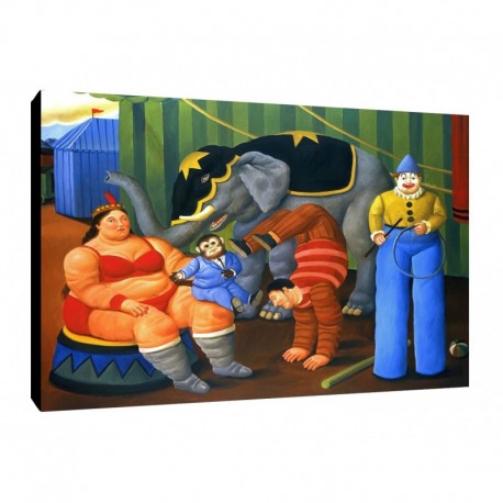 Quadro Botero Art. 57 cm 50x70 Circo Trasporto Gratis intelaiato pronto da appendere Stampa su tela Canvas