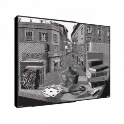 Quadro Escher Art. 33 cm 35x35 Trasporto Gratis intelaiato pronto da appendere Stampa su tela Canvas