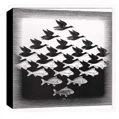 Bild Escher Art. 38 cm 70x70 Kostenloser Transport Druck auf Leinwand das gemalde ist fertig zum aufhangen