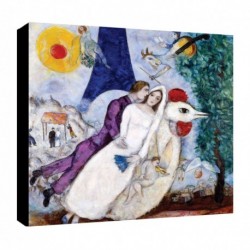 Quadro Chagall Art. 04 cm 35x35 Trasporto Gratis intelaiato pronto da appendere Stampa su tela Canvas