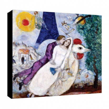 Quadro Chagall Art. 04 cm 50x50 Trasporto Gratis intelaiato pronto da appendere Stampa su tela Canvas