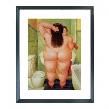 Quadro Botero cod. 09  cm. 40x50 pronto da appendere con passepartout  comprensivo di cornice, gancio e plexiglass