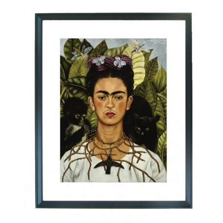 Quadro Frida-Kalo cod. 01  cm. 40x50 pronto da appendere con passepartout  comprensivo di cornice, gancio e plexiglass