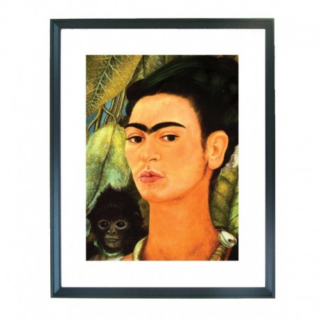 Quadro Frida-Kalo cod. 05  cm. 40x50 pronto da appendere con passepartout  comprensivo di cornice, gancio e plexiglass