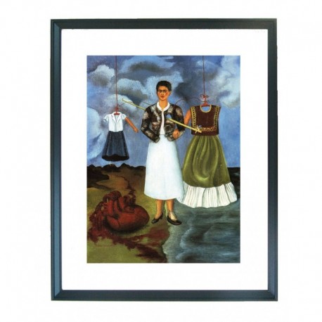 Quadro Frida-Kalo cod. 07  cm. 40x50 pronto da appendere con passepartout  comprensivo di cornice, gancio e plexiglass