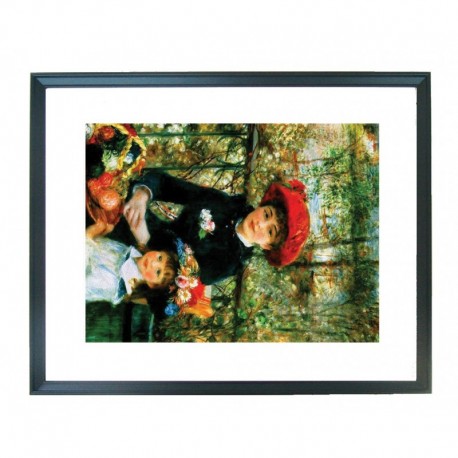 Quadro Renoir cod. 24  cm. 40x50 pronto da appendere con passepartout  comprensivo di cornice, gancio e plexiglass