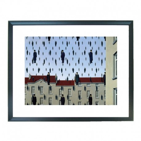 Quadro Magritte cod. 15  cm. 40x50 pronto da appendere con passepartout  comprensivo di cornice, gancio e plexiglass