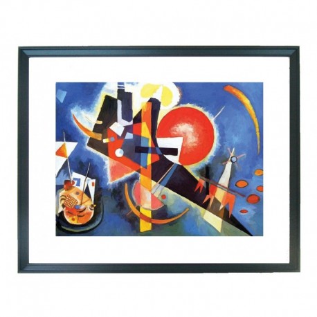 Quadro Kandinsky cod. 05  cm. 40x50 pronto da appendere con passepartout  comprensivo di cornice, gancio e plexiglass