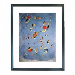 Quadro Kandinsky cod. 18  cm. 40x50 pronto da appendere con passepartout  comprensivo di cornice, gancio e plexiglass