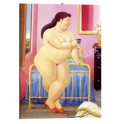 Quadro Botero Art. 26 cm 50x70 Monna Lisa Trasporto Gratis intelaiato pronto da appendere Stampa su tela Canvas