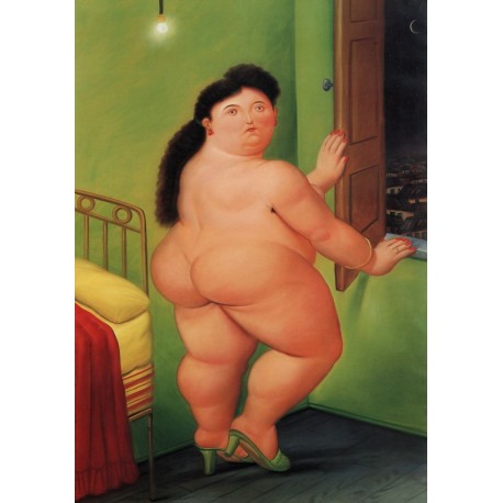 Poster Botero Art. 02 donna alla finestra cm 35x50 Stampa Falsi d'Autore Affiche Plakat Fine Art