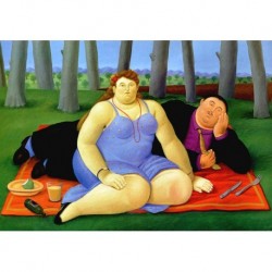 Poster Botero Art. 37 Picnic cm 35x50 Stampa Falsi d'Autore Affiche Plakat Fine Art