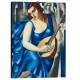 Quadro Lempicka Art. 27 Donna con mandolino cm 35x50 Trasporto Gratis intelaiato pronto da appendere Stampa su tela Canvas