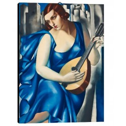 Quadro Lempicka Art. 27 Donna con mandolino cm 35x50 Trasporto Gratis intelaiato pronto da appendere Stampa su tela Canvas